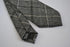 black and grey check tweed wool slim tie