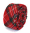 skinny red tartan check tweed wool tie