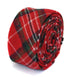 skinny red tartan check tweed wool tie