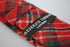 skinny red tartan check tweed wool tie