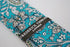 turquoise teal paisley cotton design with floral design