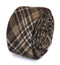 skinny brown & white check tartan tweed wool tie