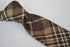 skinny brown & white check tartan tweed wool tie