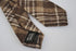 skinny brown & white check tartan tweed wool tie