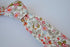 skinny ivory cream cotton tie with pink floral design