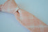 skinny peach orange and white check linen tie