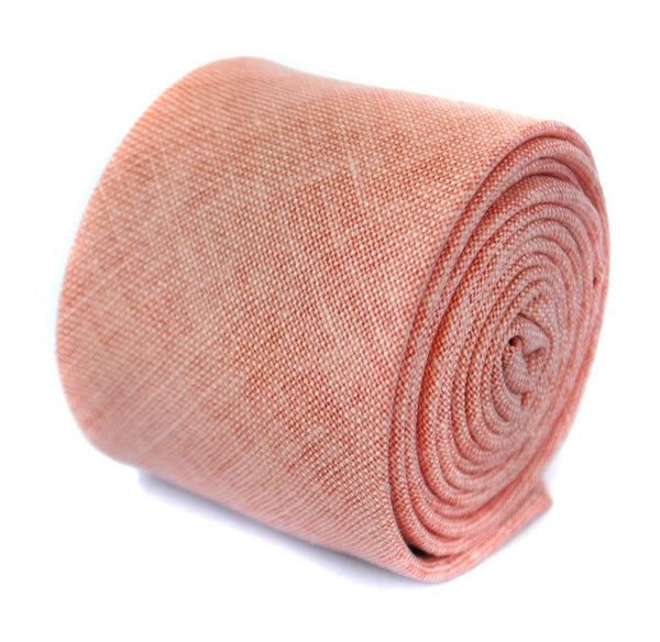 pale orange peach/pink linen tie