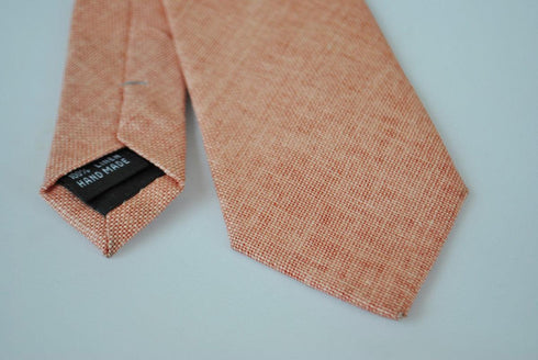 pale orange peach/pink linen tie