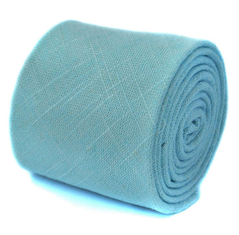 duck egg blue textured linen tie