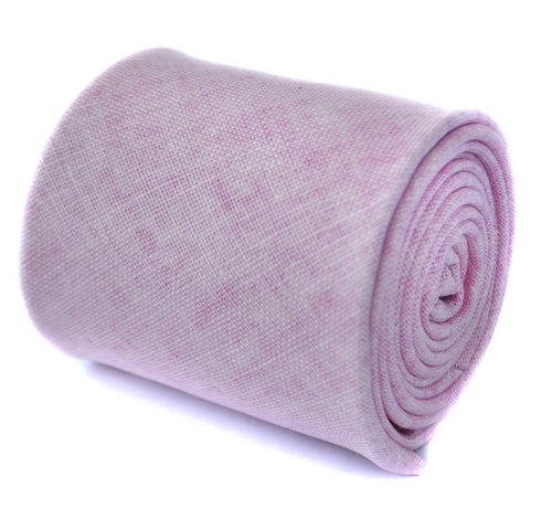 plain pale pink textured linen tie
