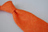 plain bright orange textured linen tie