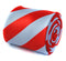 light blue and red barber stripe tie