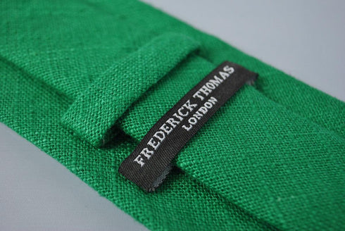 dark apple green linen tie