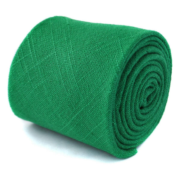 dark apple green linen tie