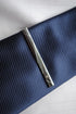 patterned silver tie clip with jewel design