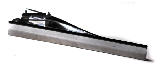 ridged silver tie clip