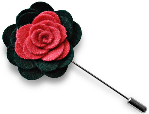green and fuchsia pink flower lapel