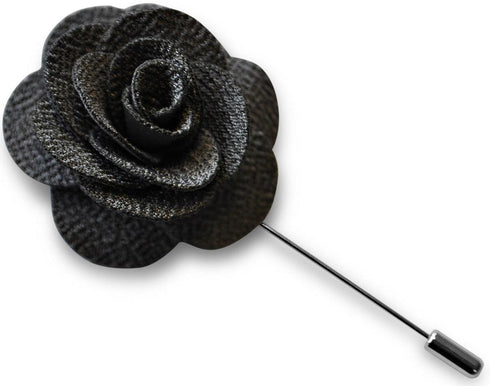 grey flower lapel pin