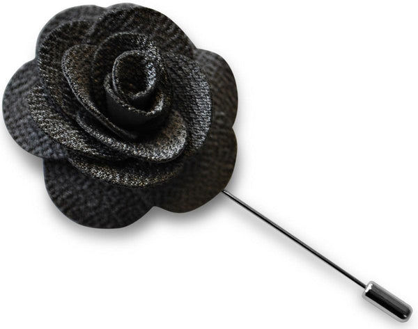 grey flower lapel pin
