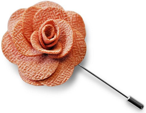 peach pink flower lapel pin