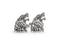 silver howling wolf cufflinks