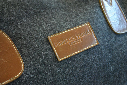 Charcoal grey tweed weekend bag