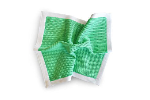 Mint Green Knitted Tie with Matching Pocket Square