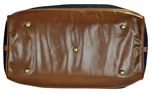 Charcoal grey tweed weekend bag