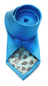bright turquoise plain tie with a very subtle stripe