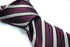 purple and white double stripe striped tie