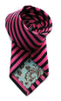 neon pink and black striped tie