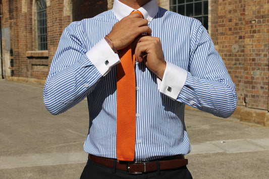 orange knitted tie