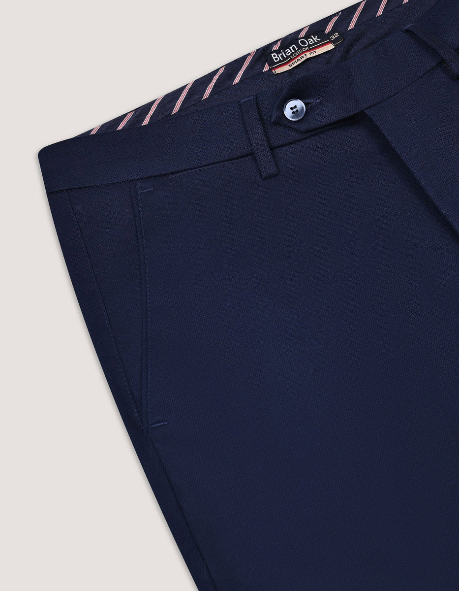 Navy Smart Fit Textured Chino Trouser – Frederick Thomas Handmade Mens Ties