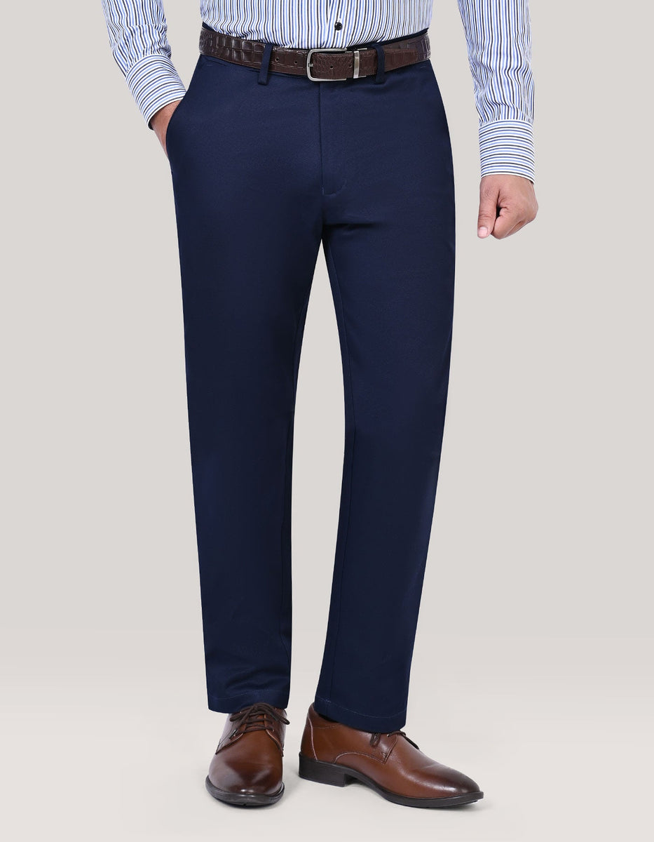 Navy Smart Fit Textured Chino Trouser – Frederick Thomas Handmade Mens Ties