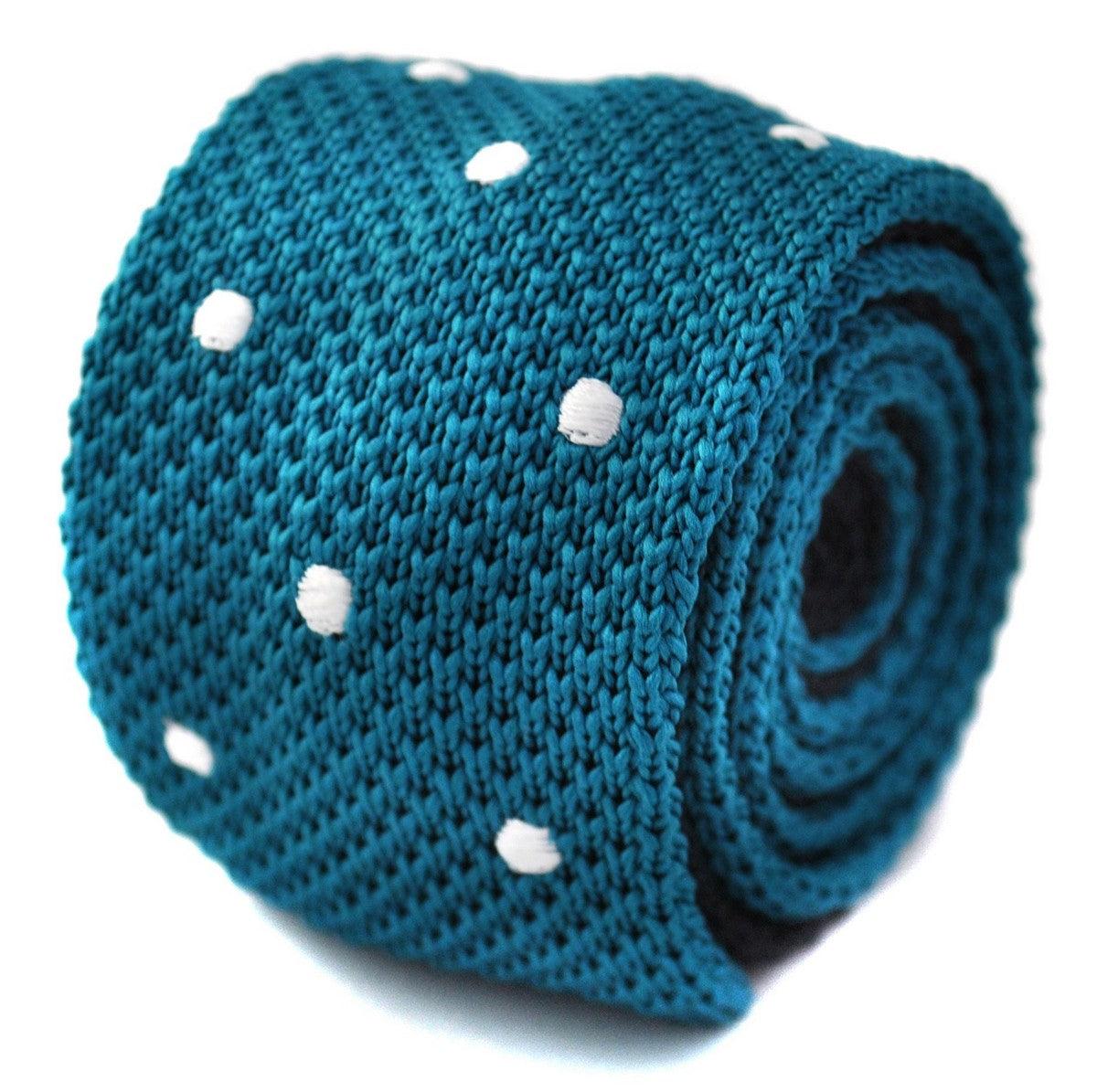 teal polka dot tie