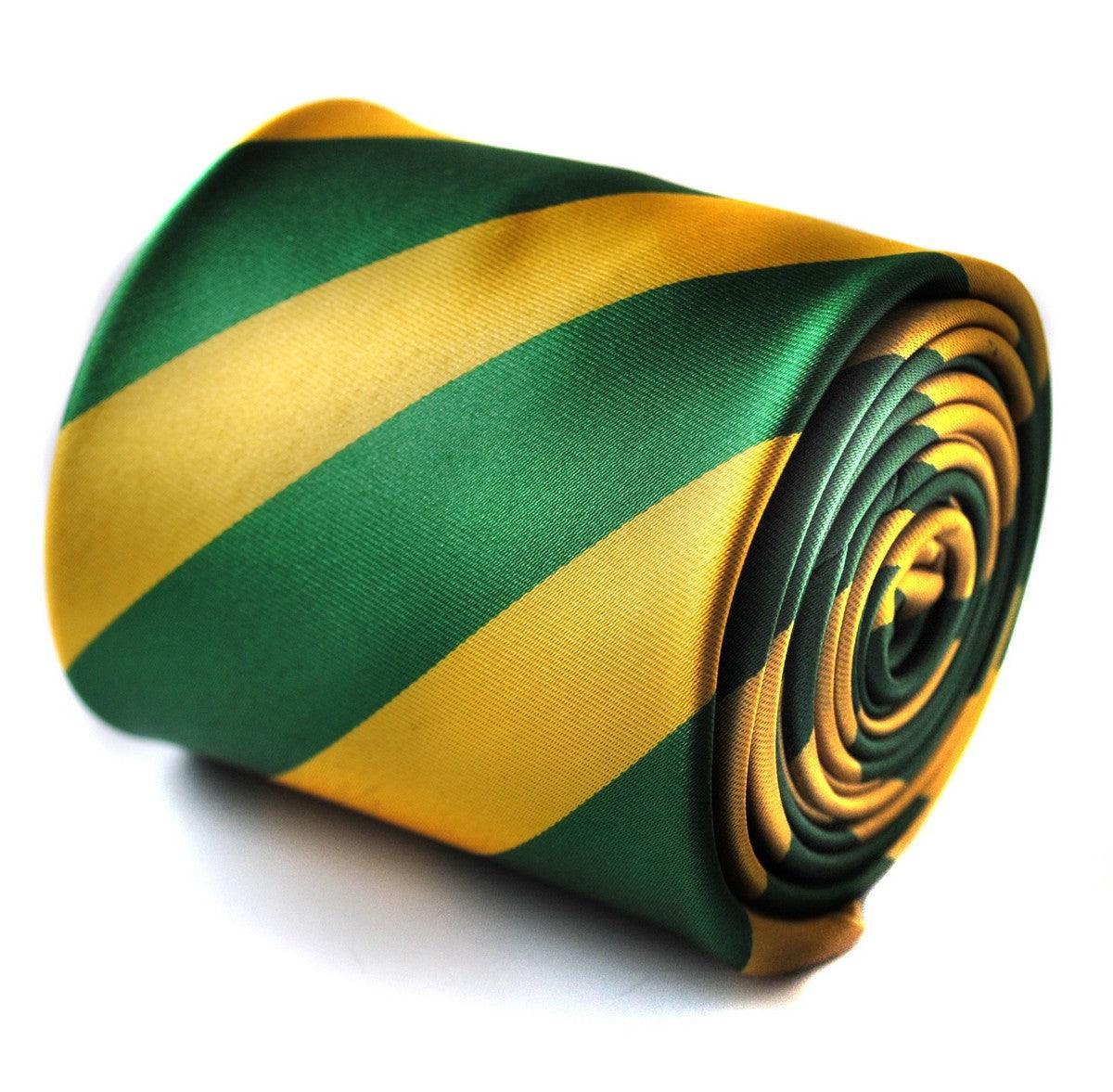 thumbnail image 2 of Frederick Thomas Men's Royal Blue & Yellow Stripe Tie – Handmade Classic FT1840 2 of 4